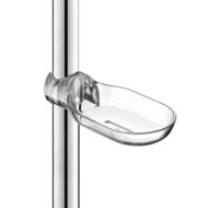510120-Porte-savon pour barre de douche, coulissant clipsable, transparent